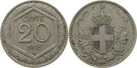 ITALY 20 CENTESIMI VITTORIO EMANUELE III. (1900 - 1946) OVERSTRUCK -