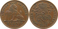 BELGIUM 2 CENTIMES LEOPOLD II. 1865-1909 -