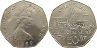 ISLE OF MAN 50 PENCE ELIZABETH II. (1952-2022) CHRISTMAS -