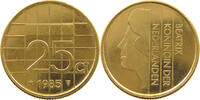 NETHERLANDS 25 CENTS BEATRIX (1980-2013) GOLD PLATED -