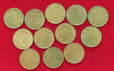 ITALY COLLECTION LOT 200 LIRE COLLECTION LOT ITALY 200 LIRE ALL DIFFERENT DATES 12PC 61G -
