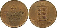 GUERNSEY 4 DOUBLES GEORGE V. (1910-1936) -