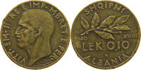 ALBANIA 0.10 LEK VITTORIO EMANUELE III. (1900 - 1946) -