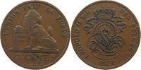 BELGIUM 2 CENTIMES LEOPOLD II. 1865-1909 -