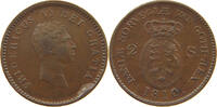 DENMARK 2 SKILLING FRIEDRICH VI. (1808-1839) MINTING ERROR EDGE -
