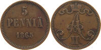 FINLAND 5 PENNIÄ ALEXANDER II. (1855-1881) -