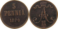 FINLAND 5 PENNIÄ ALEXANDER II. (1855-1881) -