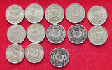 SINGAPORE COLLECTION LOT 10 SEN COLLECTION LOT SINGAPORE 10 SEN 1993-2018 13PC 32G -