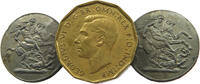 GREAT BRITAIN BROOCH GEORGE VI. (1936-1952) THREEPENCE 23X21MM 11.22G -