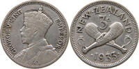 NEW ZEALAND 3 PENCE George V. (1910-1936) -
