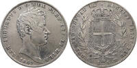 ITALY SARDINIA 5 LIRE Carlo Alberto 1831-1849 -