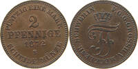 MECKLENBURG SCHWERIN 2 PFENNIG Friedrich Franz II. 1842-1883 -