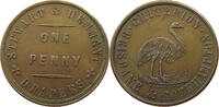 AUSTRALIA PENNY TOKEN Victoria (1837-1901) BRISBANE STEWART HEMMANT DRAPERS -