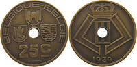 BELGIUM 25 CENTIMES BELGIUM 25 CENTIMES 1939 PATTERN JESPERS MATTE BRONZE -