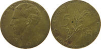 BELGIUM 5 FRANCS 5 FRANCS 1935 PATTERN STRUCK ON SMALLER PLANCHET DUPR 2564 -