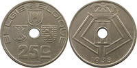 BELGIUM 25 CENTIMES MINTING ERROR 25 CENTIMES 1938 90° DIE ROTATION RIGHT -