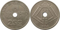 BELGIUM 25 CENTIMES MINTING ERROR 25 CENTIMES 1938 90° DIE ROTATION RIGHT -