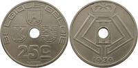 BELGIUM 25 CENTIMES MINTING ERROR MEDAL ALIGNMENT 25 CENTIMES 1939 -