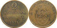 DENMARK 2 SKILLING 1818 S 19,00 EUR  + 5,99 EUR frais d'envoi