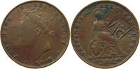 GREAT BRITAIN FARTHING GEORGE IV. (1820-1830) FARTHING 1826 COUNTERMARKED PV -