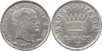 ITALY STATES NAPOLEON I. 5 SOLDI Napoleon I. (1804-1814, 1815) OVERSTRUCK HEAD OVER CROWN -