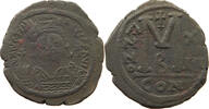 Byzanz Follis Jahr 16 = 542-5 Justinian I., 527-565 ss- 75,00 EUR  + 5,99 EUR frais d'envoi