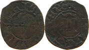 SPAIN DINERO MARIA DE ANJOU 1377-1402 -