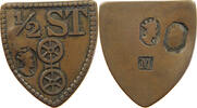MAINZ ERZBISTUM 1/2 STECKEN 1797/1814 MAINZ COUNTERMARKED MOGUNTIA -