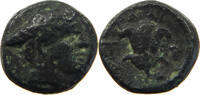 ANCIENT GREECE MACEDON AE HEAD / LEAF -