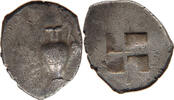 ANCIENT GREECE MACEDON AR TERON AMPHORA / INCUSE SQUARE -