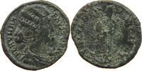 ROME EMPIRE AE Fausta 307 - 325 SALVS REI PUBLICAE, TWO INFANTS IN ARMS RIC VII 130 -