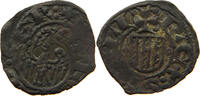 Italien, Sizilien Denaro Alfons von Aragon 1416-1458, FEHLPRÄGUNG, DOPPELSCHLAG ADLER -