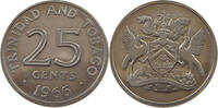 TRINIDAD TOBAGO 25 CENTS 1966 PROOF 8,00 EUR  + 5,99 EUR frais d'envoi