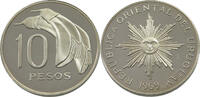 URUGUAY 10 PESOS URUGUAY 10 PESOS 1969 SO SILVER PROOF ESSAI -