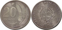 URUGUAY 20 PESOS URUGUAY 20 PESOS 1968 SILVER PATTERN -