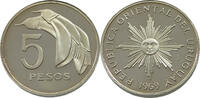 URUGUAY 5 PESOS URUGUAY 5 PESOS 1969 SO PATTERN PROOF SILVER -