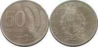 URUGUAY 50 PESOS URUGUAY 50 PESOS 1968 SILVER NO STAR PATERN -