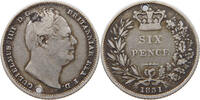 GREAT BRITAIN SIXPENCE WILLIAM IV. (1830-1837) -