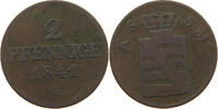 SACHSEN ALBERTINISCHE LINIE 2 PFENNIG Friedrich August II. 1836-1854 -