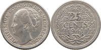 CURACAO 25 CENTS Wilhelmina 1890-1948 -