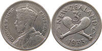 NEW ZEALAND 3 PENCE George V. (1910-1936) -