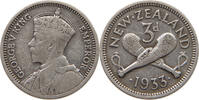 NEW ZEALAND 3 PENCE George V. (1910-1936) -