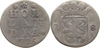 NETHERLANDS HOLLAND 2 STUIVERS 1736 S 21,00 EUR  + 5,99 EUR frais d'envoi
