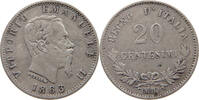 ITALY 20 CENTESIMI 1863 M Vittorio Emanuele II. 1861 - 1878 TTB