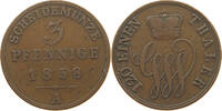 SCHAUMBURG LIPPE 3 PFENNIG Georg Wilhelm 1807-1860. -