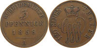 SCHAUMBURG LIPPE 3 PFENNIG Georg Wilhelm 1807-1860. -