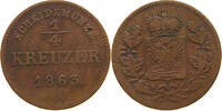 SCHWARZBURG RUDOLSTADT 1/4 KREUZER Friedrich Günther 1807-1867. -