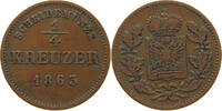 SCHWARZBURG RUDOLSTADT 1/4 KREUZER Friedrich Günther 1807-1867. -
