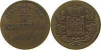 SCHWARZBURG RUDOLSTADT 1/4 KREUZER Friedrich Günther 1807-1867. -