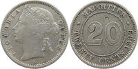 MAURITIUS 20 CENTS VICTORIA (1837-1901) COP MARKS -